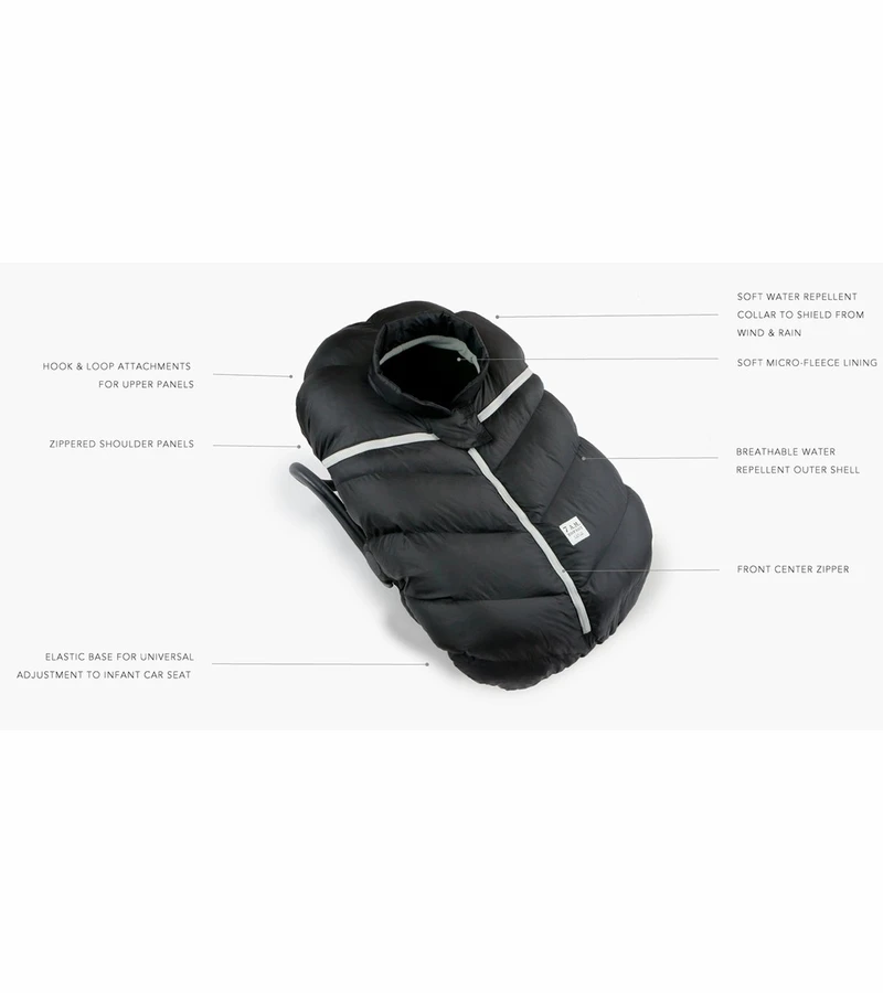 7 A.M. Enfant Cocoon Car Seat Cover - Metallic Grey 4 7 A.M. Enfant Cocoon Car Seat Cover - Metallic Grey - Image 2