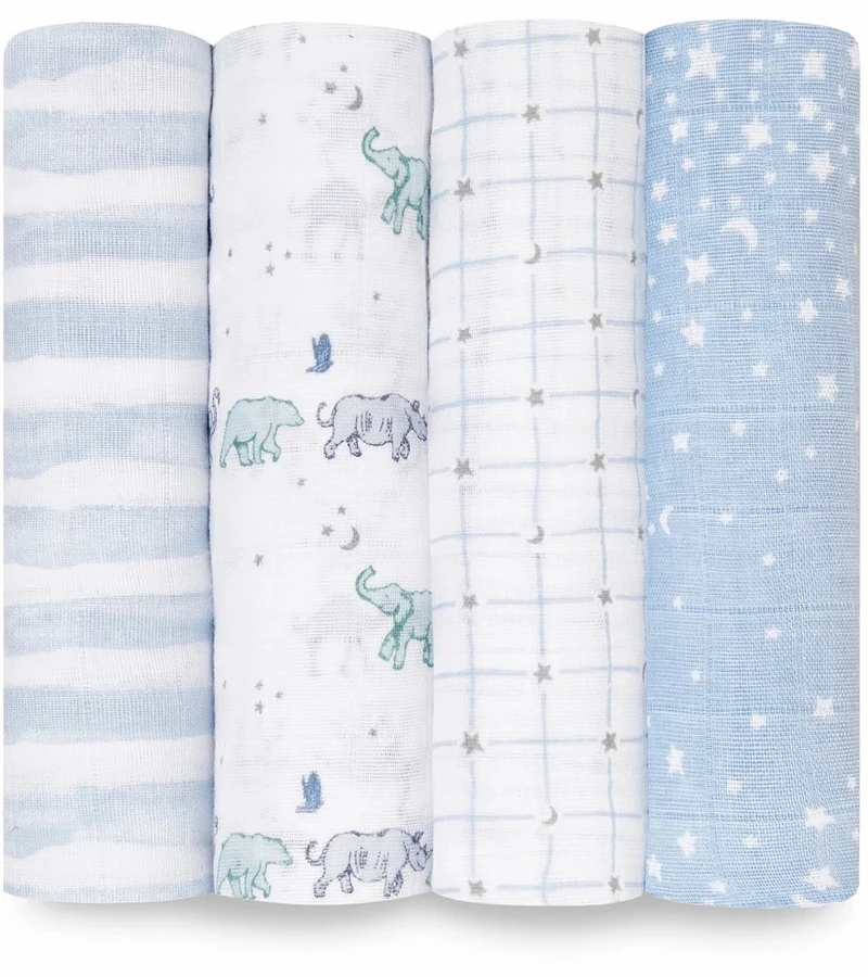 Aden + Anais Classic Swaddle Wraps, 4 Pack - Rising Star 3 Aden + Anais Classic Swaddle Wraps, 4 Pack - Rising Star