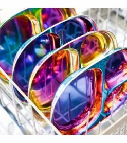 Ahimsa Stainless Steel Balanced Bites Plates (Set Of 4) - Iridescent Blue -Baby Products Store ahimsa stainless steel balanced bites plates set of 4 iridescent blue 120