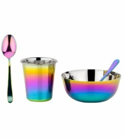 Ahimsa Stainless Steel Starting Solids Infant Set - Rainbow