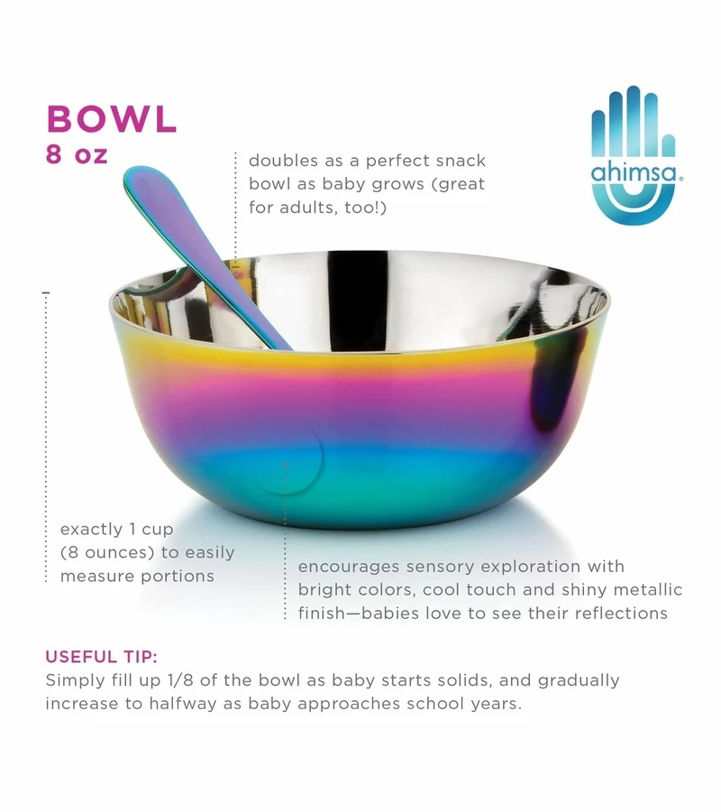 Ahimsa Stainless Steel Starting Solids Infant Set - Rainbow 6 Ahimsa Stainless Steel Starting Solids Infant Set - Rainbow - Image 4