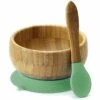 Avanchy Bamboo Stay Put Suction Baby Bowl + Spoon - Green 2 Avanchy Bamboo Stay Put Suction Baby Bowl + Spoon - Green -Baby Products Store avanchy bamboo stay put suction baby bowl spoon green 163