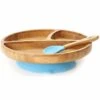 Avanchy Bamboo Suction Toddler Divided Plate + Spoon - Blue -Baby Products Store avanchy bamboo suction toddler divided plate spoon blue 43