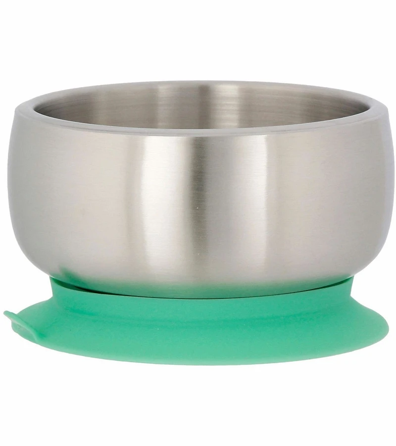 Avanchy Stainless Steel Suction Baby Bowl + Air Tight Lid - Green 4 Avanchy Stainless Steel Suction Baby Bowl + Air Tight Lid - Green - Image 2