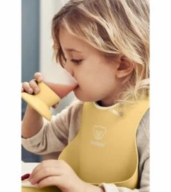 BabyBjorn Feeding Bib Set (Baby Bib + Small Baby Bib) - Powder Yellow -Baby Products Store babybjorn feeding bib set baby bib small baby bib powder yellow 117