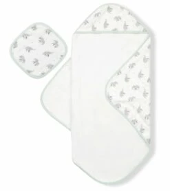 Bamboo Little Hooded Baby Towel & Washcloth Set - Elephant
