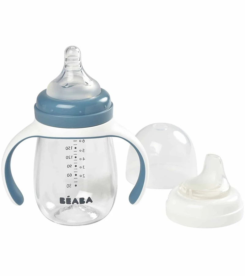 Beaba 2-in-1 Bottle To Sippy Learning Sippy Cup - Rain 4 Beaba 2-in-1 Bottle To Sippy Learning Sippy Cup - Rain - Image 2