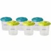 Beaba Clip Containers 7oz, Set Of 6 - Peacock -Baby Products Store beaba clip containers 7oz set of 6 peacock 105