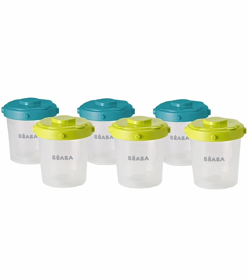 Beaba Clip Containers 7oz, Set Of 6 - Peacock 3 Beaba Clip Containers 7oz, Set Of 6 - Peacock