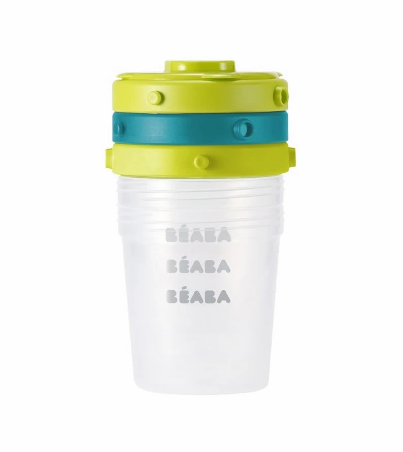 Beaba Clip Containers 7oz, Set Of 6 - Peacock 4 Beaba Clip Containers 7oz, Set Of 6 - Peacock - Image 2