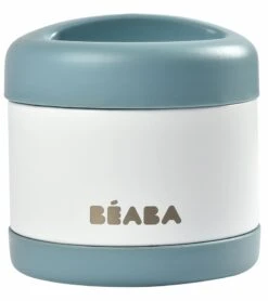 BEABA Stainless Steel Insulated Jar, 16 Oz - Baltic Blue / Cloud