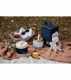 BEABA Stainless Steel Insulated Jar, 16 Oz - Baltic Blue / Cloud -Baby Products Store beaba stainless steel insulated jar 16 oz baltic blue cloud 8