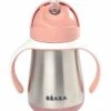 Beaba Stainless Steel Straw Sippy Cup - Rose -Baby Products Store beaba stainless steel straw sippy cup rose 126