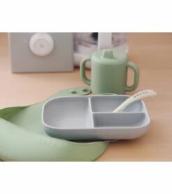 BEABA The Essentials Silicone Meal Set - Grey / Sage -Baby Products Store beaba the essentials silicone meal set grey sage 8