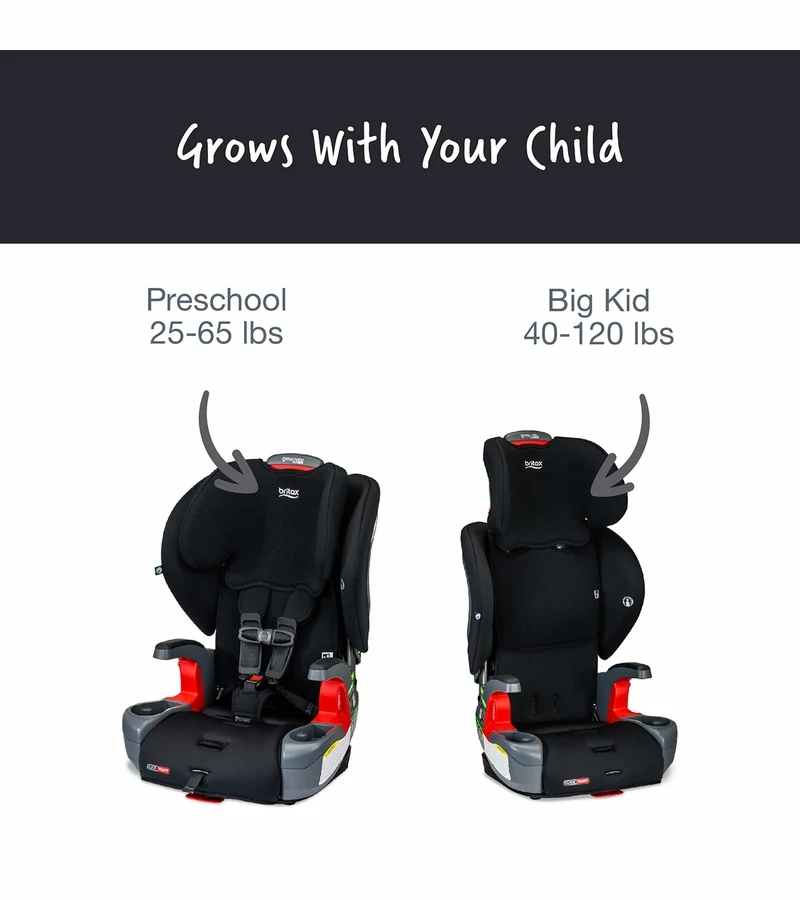 Britax Grow With You ClickTight Harness Booster Car Seat - Black Contour 4 Britax Grow With You ClickTight Harness Booster Car Seat - Black Contour - Image 2