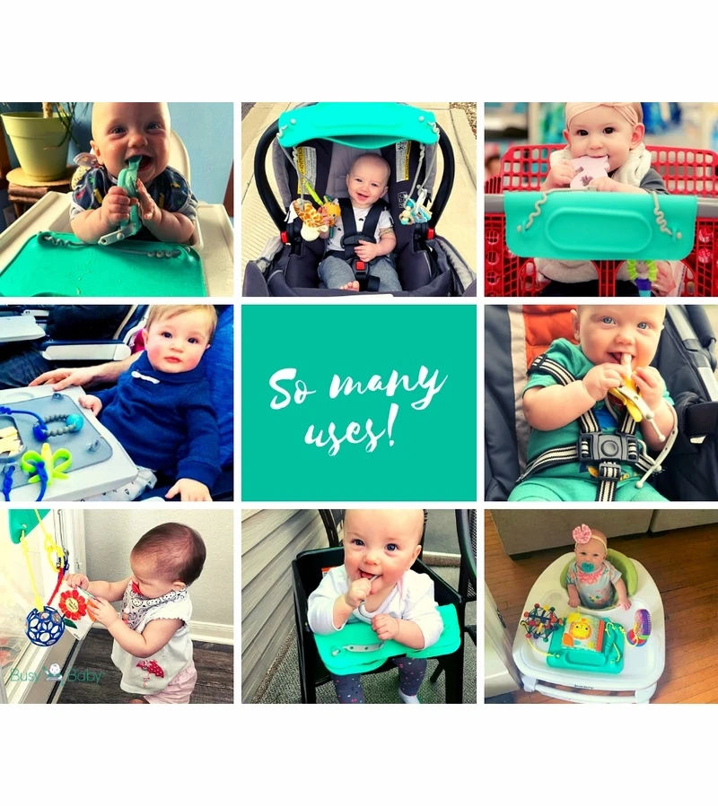 Busy Baby Mat With 2 Tethers - Blue 6 Busy Baby Mat With 2 Tethers - Blue - Image 4