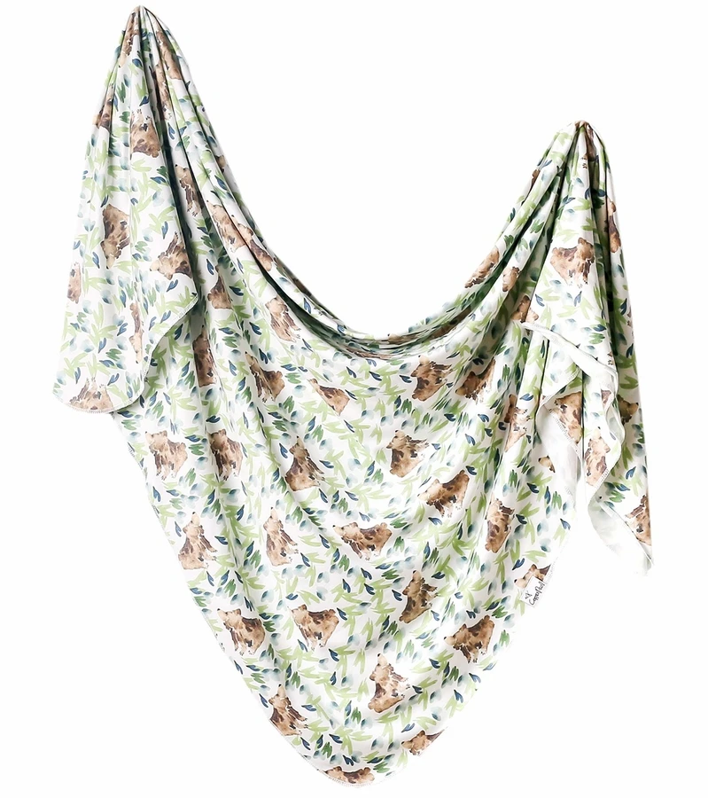 Copper Pearl Knit Swaddle Blanket - Bear By Jenna Rainey 3 Copper Pearl Knit Swaddle Blanket - Bear By Jenna Rainey