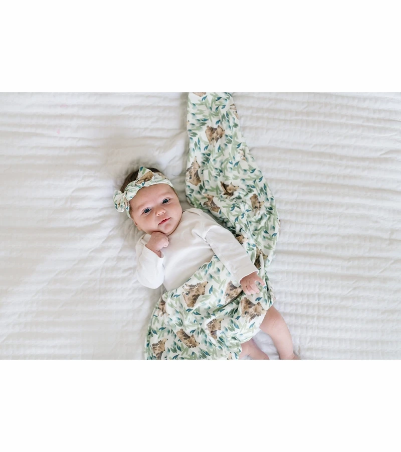 Copper Pearl Knit Swaddle Blanket - Bear By Jenna Rainey 4 Copper Pearl Knit Swaddle Blanket - Bear By Jenna Rainey - Image 2