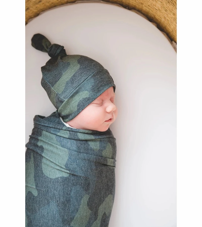 Copper Pearl Knit Swaddle Blanket - Hunter 6 Copper Pearl Knit Swaddle Blanket - Hunter - Image 4