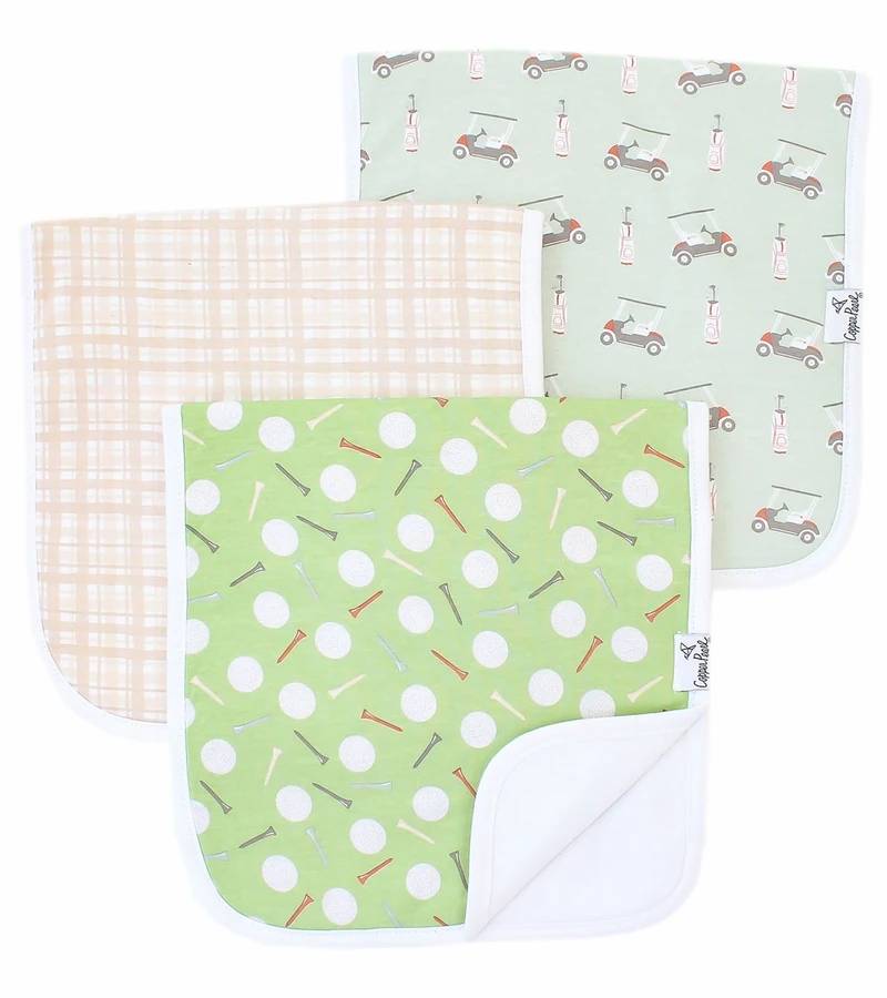 Copper Pearl Premium Burp Cloths, 3 Pack - Bogey 3 Copper Pearl Premium Burp Cloths, 3 Pack - Bogey