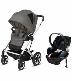 Cybex Talos S Lux All-Terrain Stroller + Aton 2 SensorSafe Travel System Bundle - Soho Grey / Lavastone Black