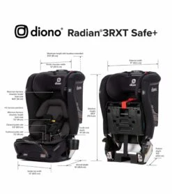 Diono Radian 3 RXT Safe+ Narrow All-in-One Convertible Car Seat - Black Jet -Baby Products Store diono radian 3 rxt safe narrow all in one convertible car seat purple plum 13 2