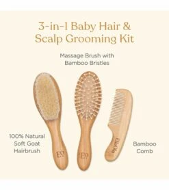 EllaOla 3-Piece Bamboo Brush & Comb Set -Baby Products Store ellaola 3 piece bamboo brush comb set 8