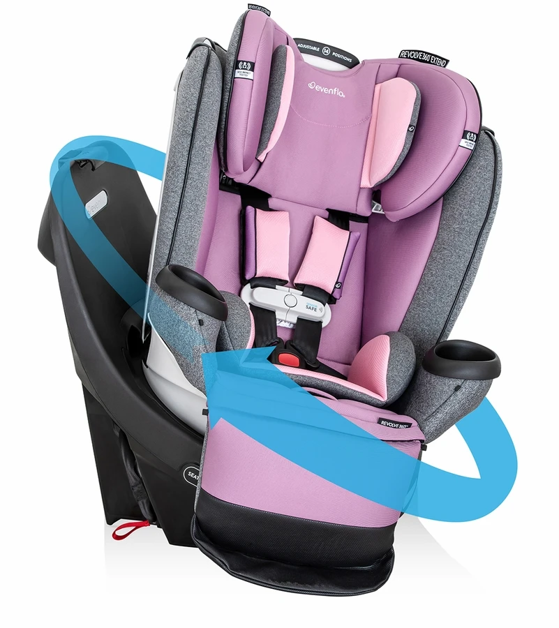 Evenflo GOLD SensorSafe Revolve360 Extend Rotational All-In-One Convertible Car Seat - Opal Pink 3 Evenflo GOLD SensorSafe Revolve360 Extend Rotational All-In-One Convertible Car Seat - Opal Pink