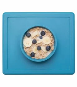 EZPZ Happy Mat Placemat & Bowl - Blue -Baby Products Store ezpz happy mat placemat bowl blue 170