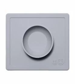 EZPZ Happy Mat Placemat & Bowl - Pewter