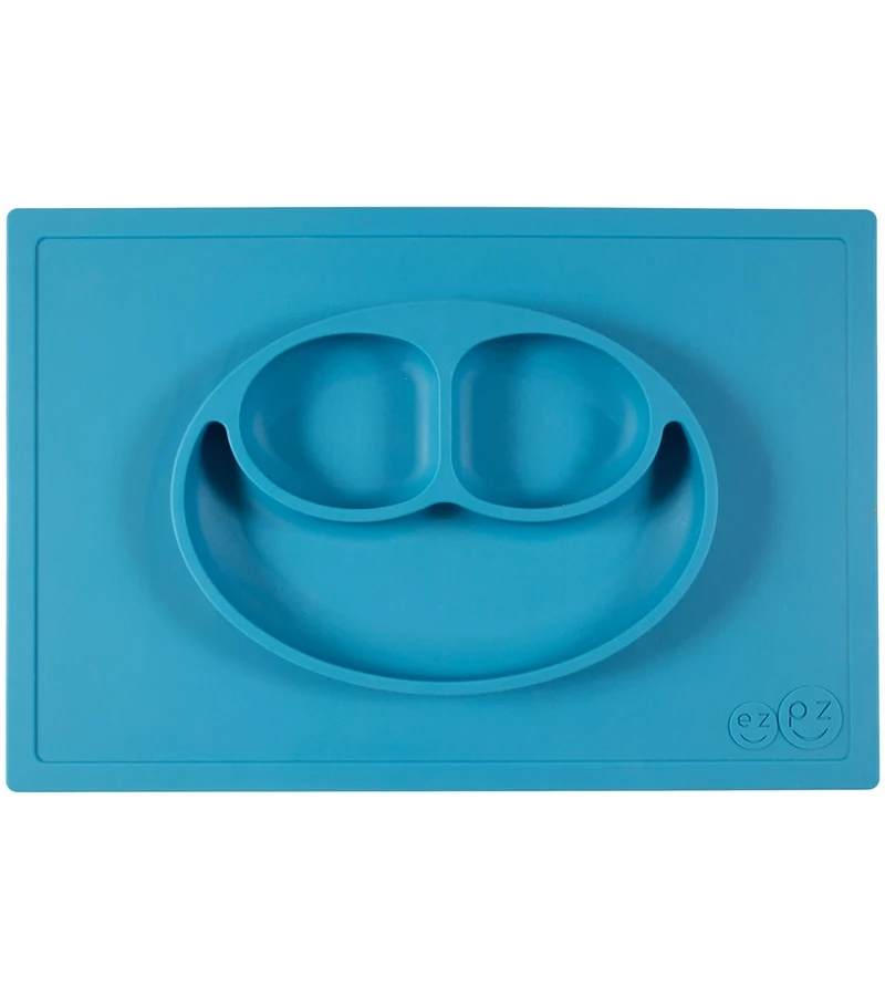 EZPZ Happy Mat Placemat & Plate - Blue 3 EZPZ Happy Mat Placemat & Plate - Blue