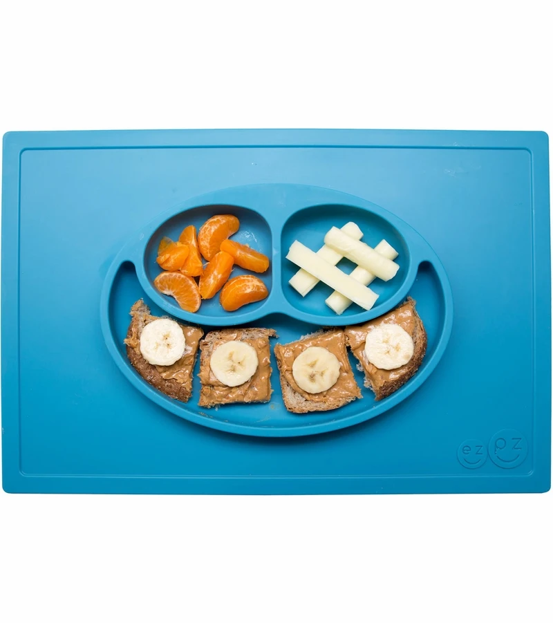 EZPZ Happy Mat Placemat & Plate - Blue 4 EZPZ Happy Mat Placemat & Plate - Blue - Image 2