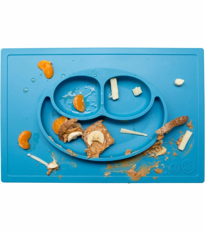 EZPZ Happy Mat Placemat & Plate - Blue 5 EZPZ Happy Mat Placemat & Plate - Blue - Image 3
