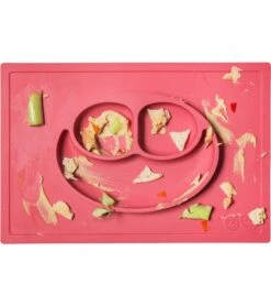 EZPZ Happy Mat Placemat & Plate - Coral -Baby Products Store ezpz happy mat placemat plate coral 147