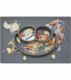 EZPZ Happy Mat Placemat & Plate - Gray -Baby Products Store ezpz happy mat placemat plate gray 149