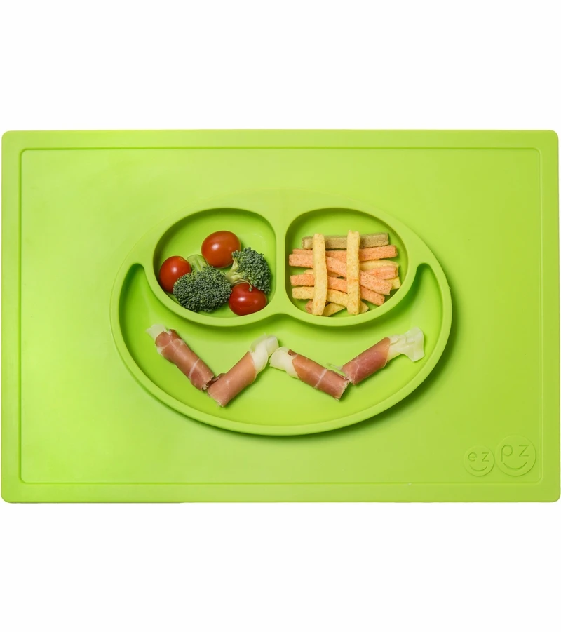 EZPZ Happy Mat Placemat & Plate - Lime 4 EZPZ Happy Mat Placemat & Plate - Lime - Image 2