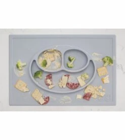 EZPZ Happy Mat Placemat & Plate - Pewter -Baby Products Store ezpz happy mat placemat plate pewter 156