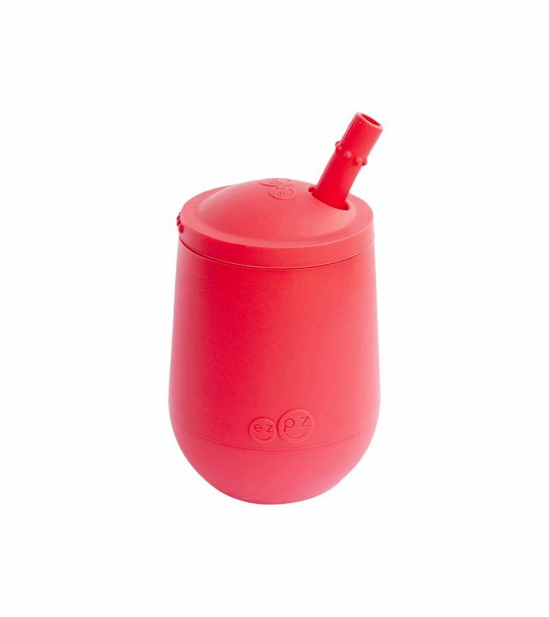 EZPZ Mini Cup Training Cup + Straw Training System - Coral 3 EZPZ Mini Cup Training Cup + Straw Training System - Coral