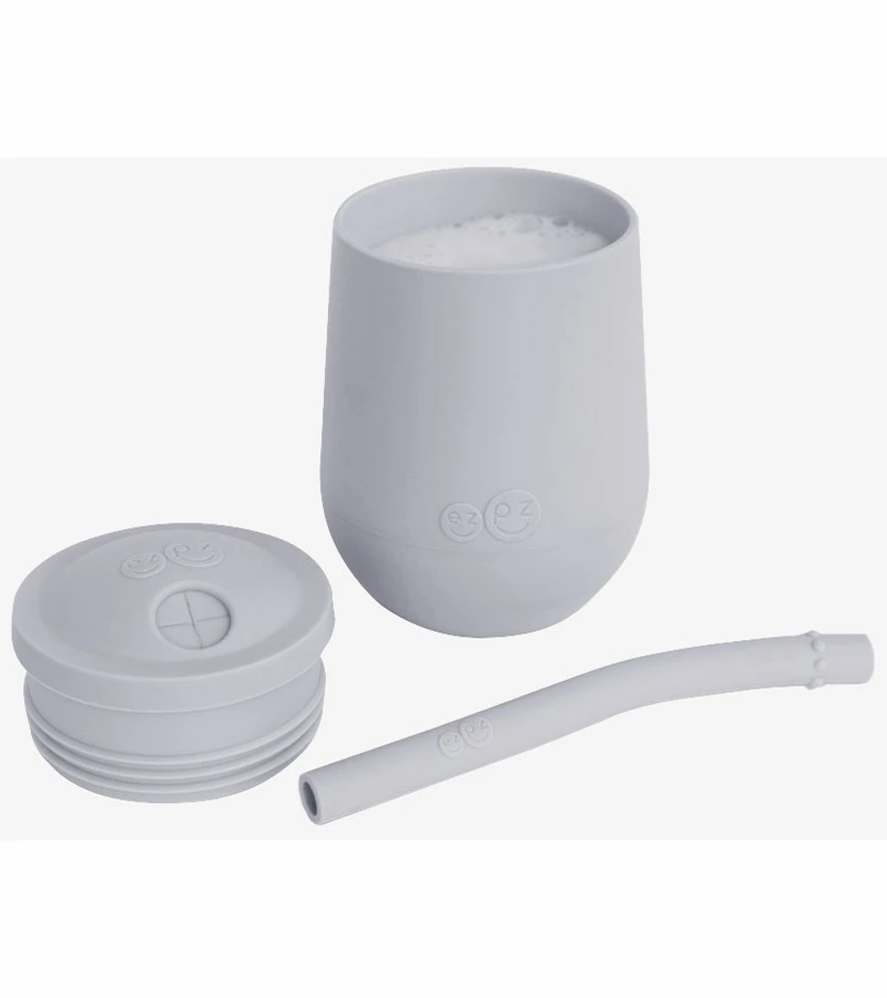 EZPZ Mini Cup Training Cup + Straw Training System - Pewter 4 EZPZ Mini Cup Training Cup + Straw Training System - Pewter - Image 2