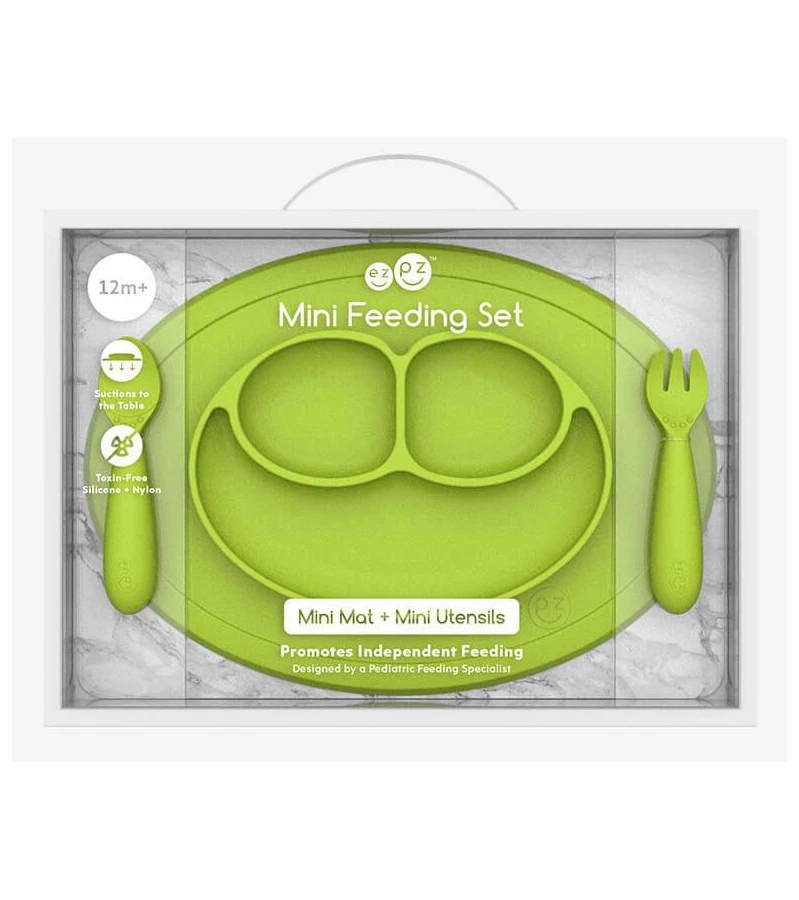 EZPZ Mini Feeding Set - Lime 4 EZPZ Mini Feeding Set - Lime - Image 2