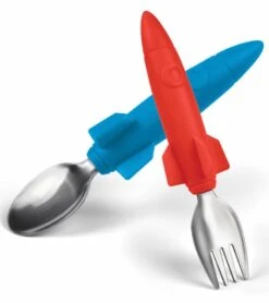 Fred & Friends Kids' Rocket Utensils, Set Of 2