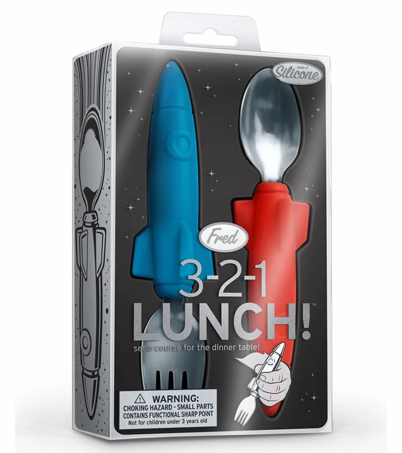 Fred & Friends Kids' Rocket Utensils, Set Of 2 5 Fred & Friends Kids' Rocket Utensils, Set Of 2 - Image 3