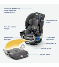 Graco 4Ever DLX Grad 5-in-1 All-in-One Convertible Car Seat - Harrison -Baby Products Store graco 4ever dlx grad 5 in 1 all in one convertible car seat harrison 12