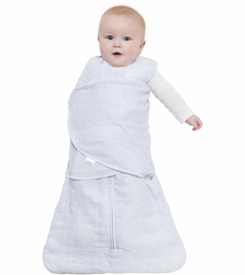 Halo SleepSack Quilted Muslin Swaddle - Constellation Blue (Small) 4 Halo SleepSack Quilted Muslin Swaddle - Constellation Blue (Small) - Image 2