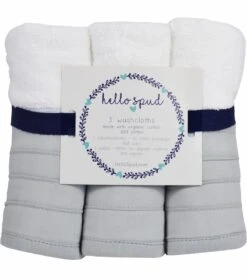 Hello Spud Organic Cotton Washcloth 3-Pack - Petite Ruffle Pink
