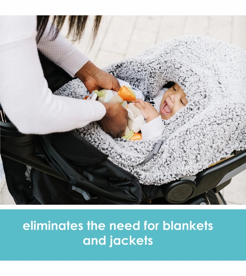 JJ Cole Cuddly Car Seat Cover - Gray 7 JJ Cole Cuddly Car Seat Cover - Gray - Image 5