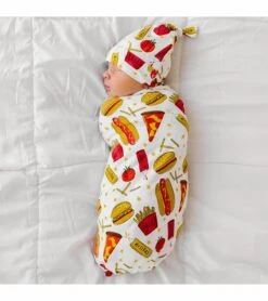 Little Sleepies Bamboo Viscose Swaddle + Hat Set - Fast Foodie 7 Little Sleepies Bamboo Viscose Swaddle + Hat Set - Fast Foodie -Baby Products Store little sleepies bamboo viscose swaddle hat set fast foodie 107