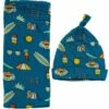 Little Sleepies Bamboo Viscose Swaddle + Hat Set - Surf's Up -Baby Products Store little sleepies bamboo viscose swaddle hat set surf s up 110