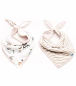 Little Unicorn Cotton Bandana Bib 2-Pack - Forest Friends