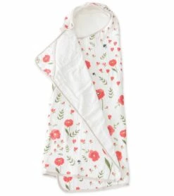 Little Unicorn Cotton Big Kid Hooded Towel - Summer Poppy